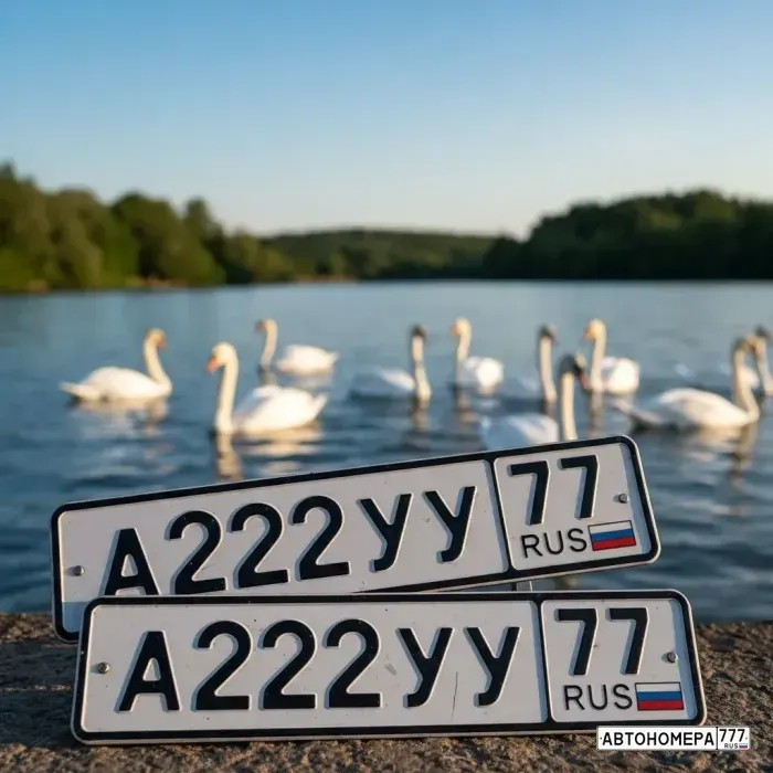 Номер А222УУ77 на автомобиле
