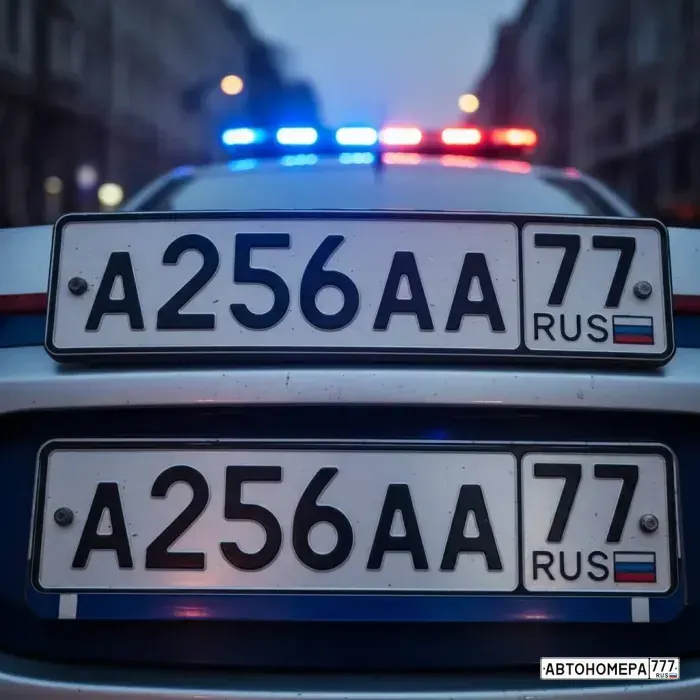 Номер А256АА77 на автомобиле