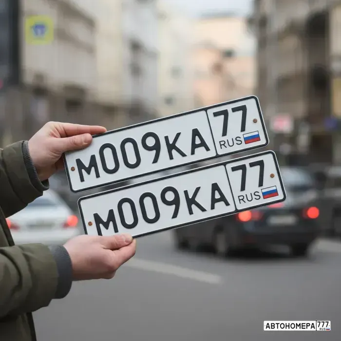 Номер М009КА77 на автомобиле