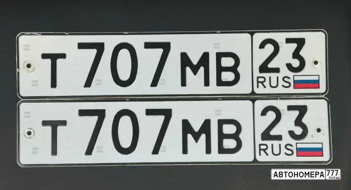 Номер Т707МВ23 на автомобиле