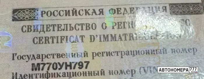 Номер М770УН797 на автомобиле
