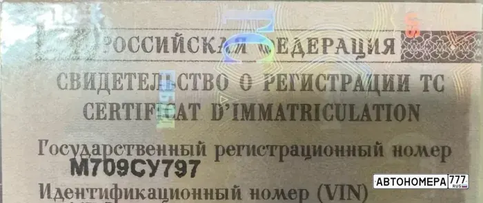 Номер М709СУ797 на автомобиле