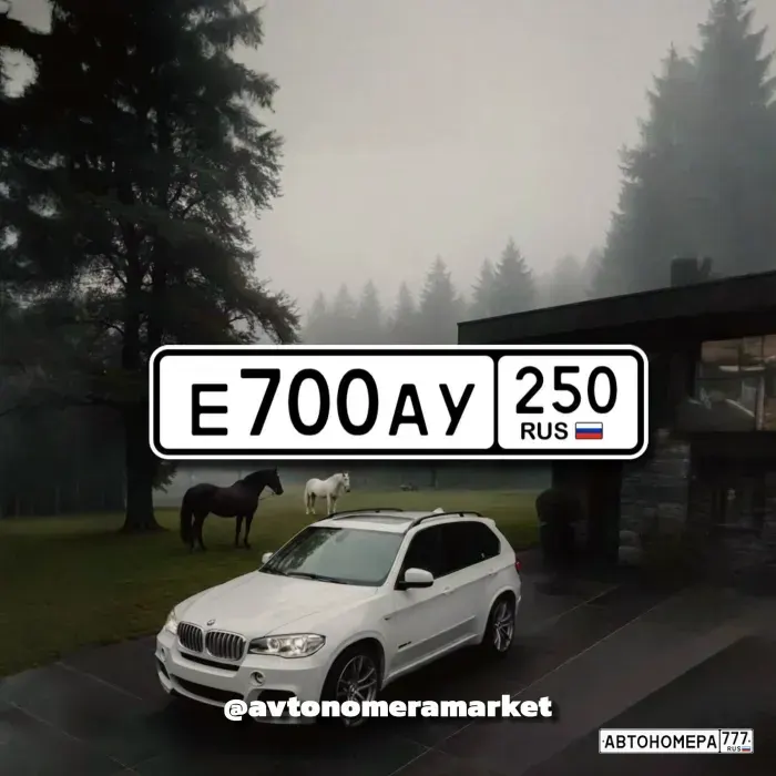 Номер Е700АУ250 на автомобиле
